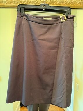 Italian Classic Women's Dark Brown A-Line Skirt with Buckle Detail